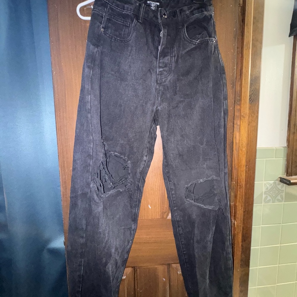 Black Distressed women Pants